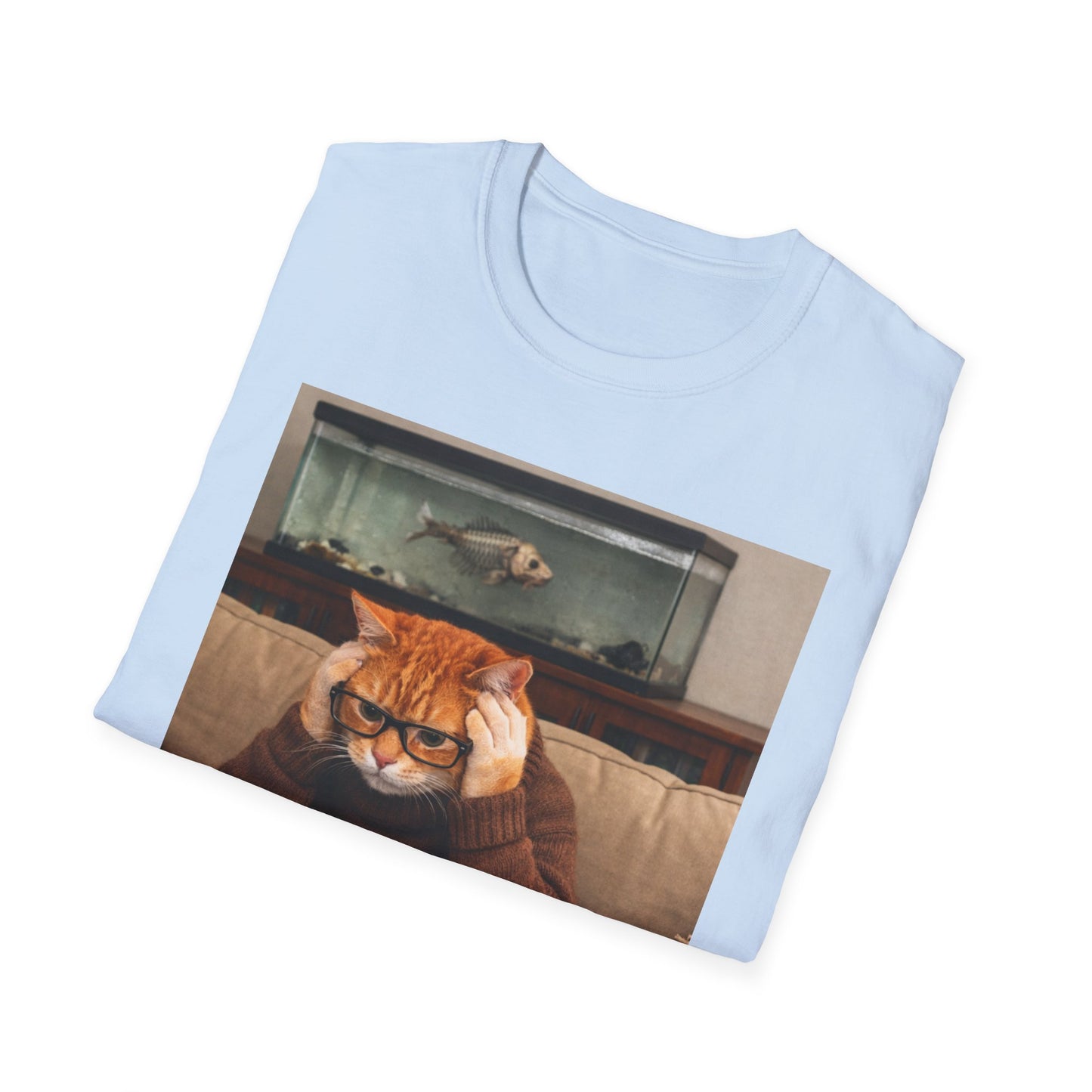 Cat Doing Taxes T-Shirt — Funny Orange Cat