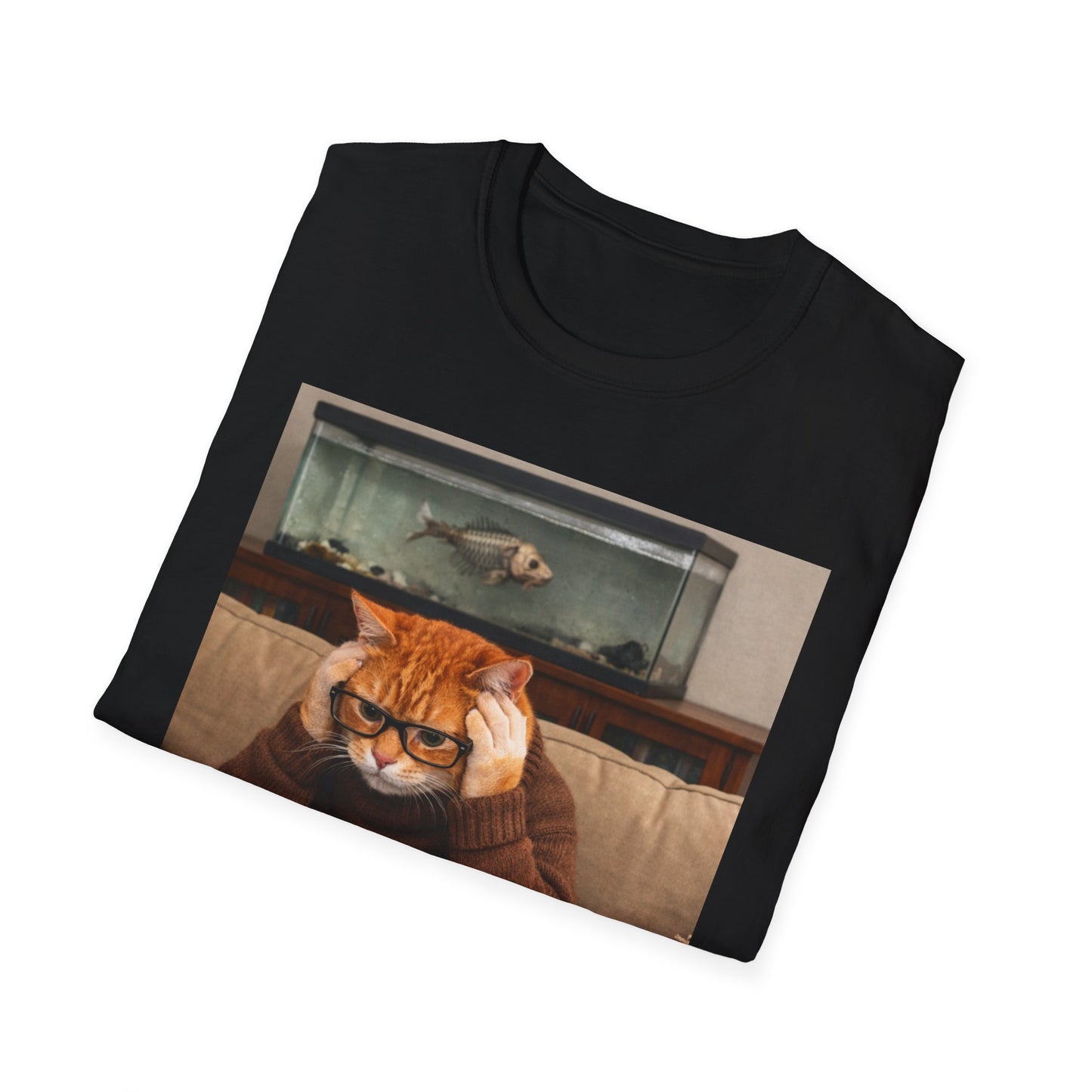 Cat Doing Taxes T-Shirt — Funny Orange Cat