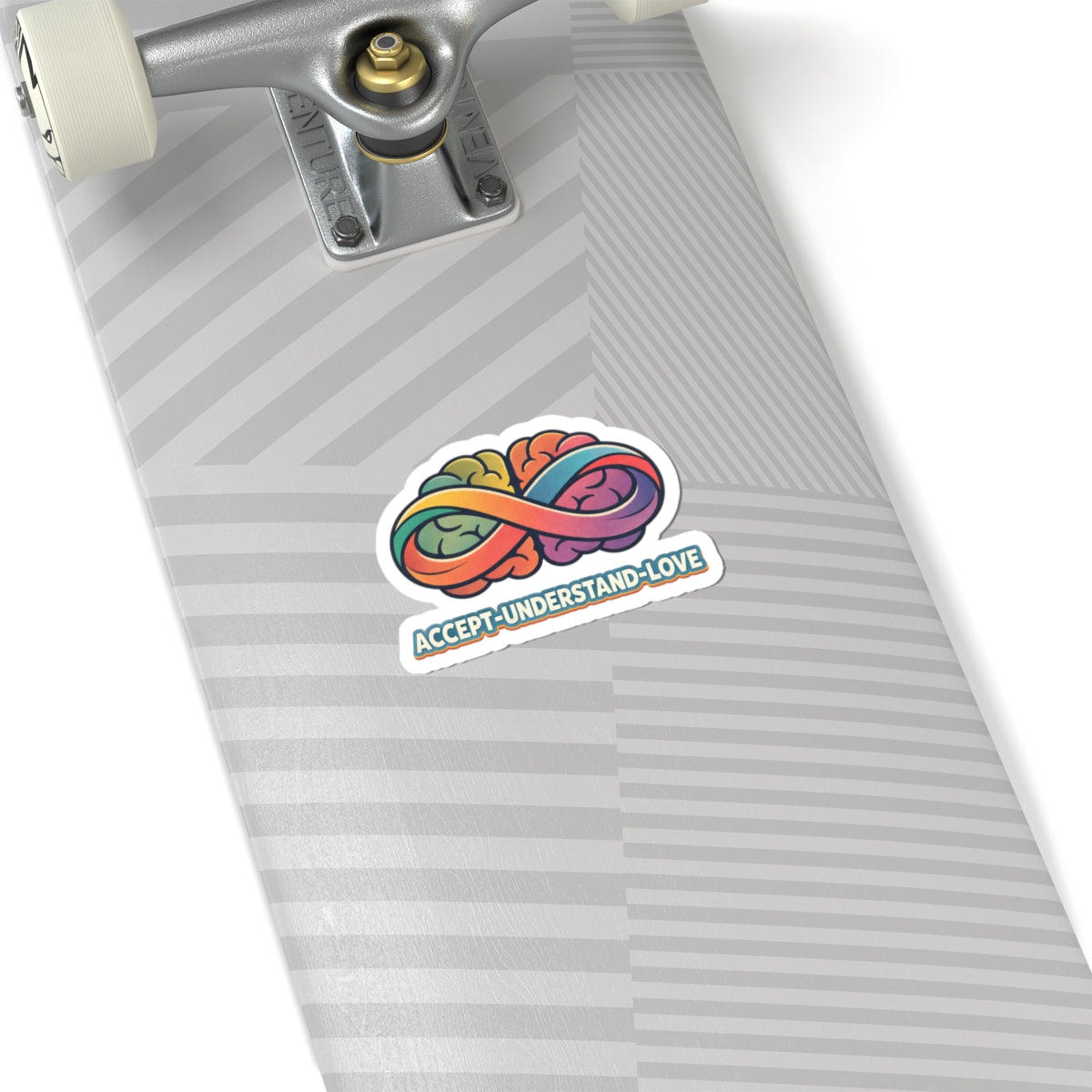 Accept Understand Love Infinity Brain Kiss-Cut Sticker | neurodiversity, autistic pride