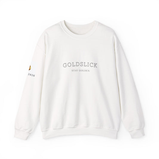 Goldslick Crewneck Sweatshirt — Minimal Logo Sweatshirt with 'Stay Golden' Text