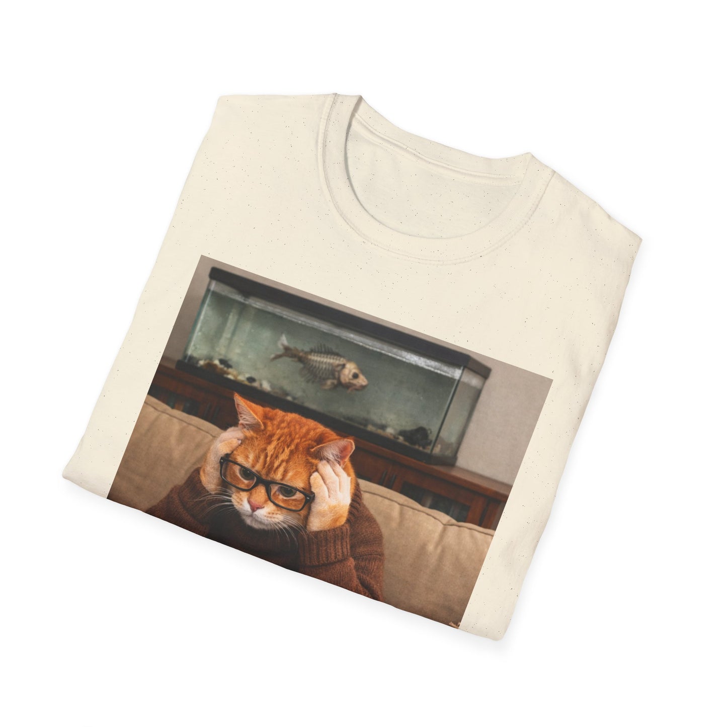 Cat Doing Taxes T-Shirt — Funny Orange Cat