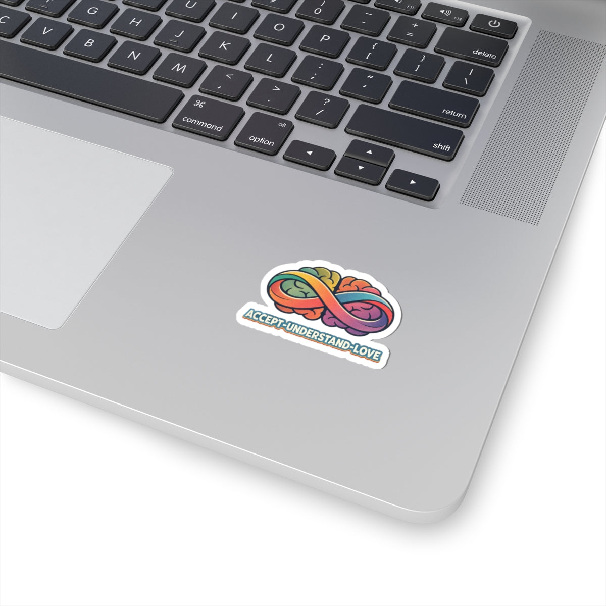 Accept Understand Love Infinity Brain Kiss-Cut Sticker | neurodiversity, autistic pride