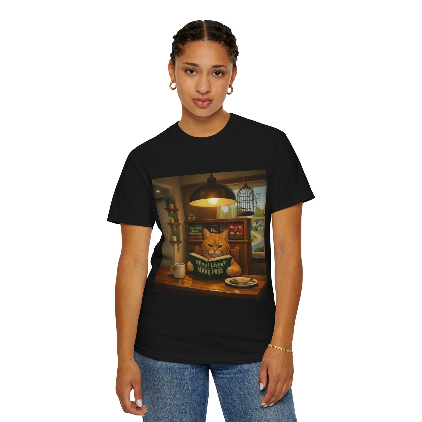 Nine Lives? Hard Pass — Funny Cat Graphic Tee