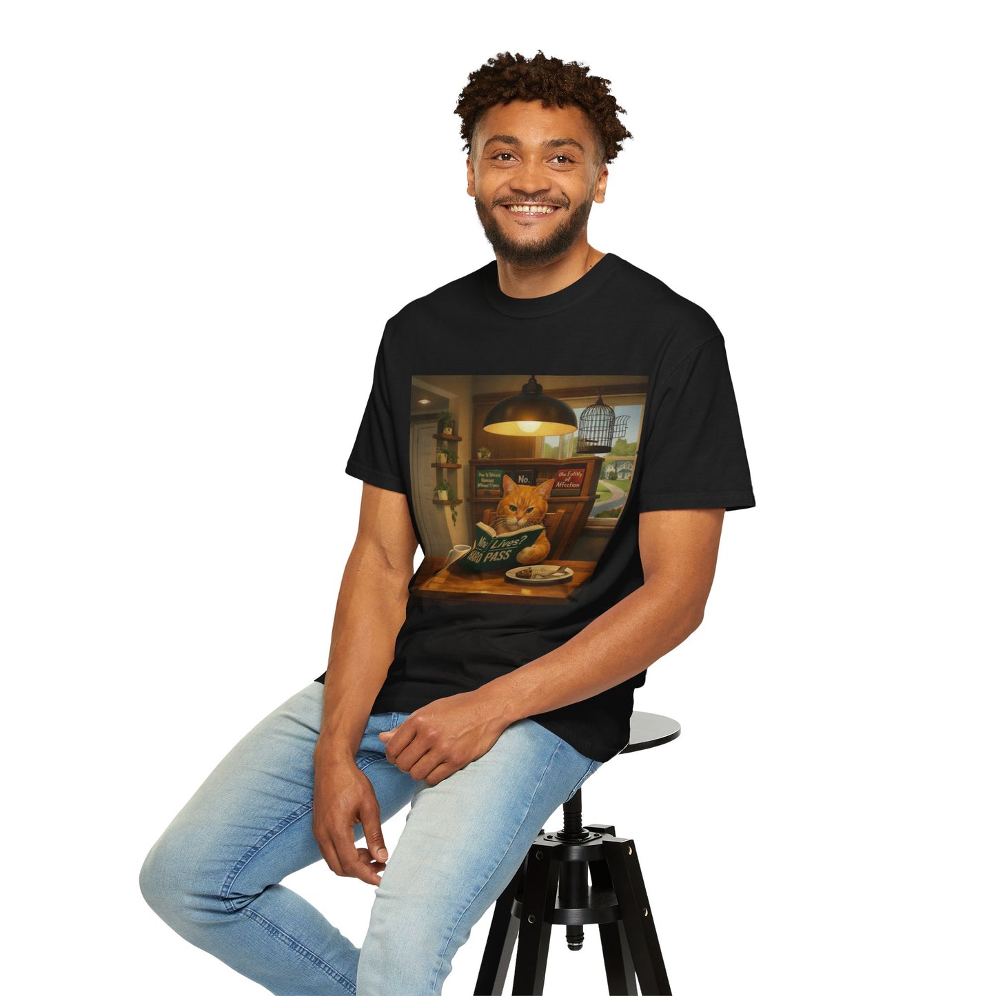 Nine Lives? Hard Pass — Funny Cat Graphic Tee