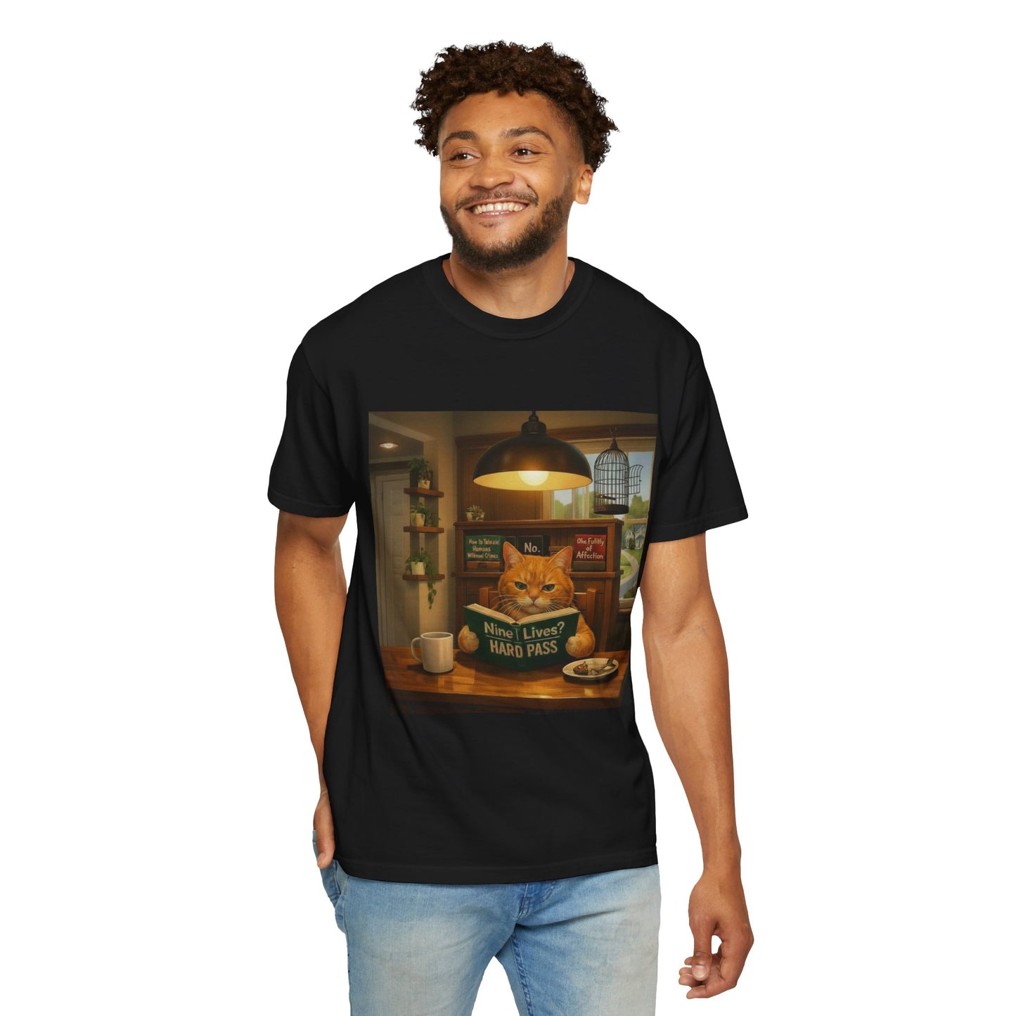Nine Lives? Hard Pass — Funny Cat Graphic Tee